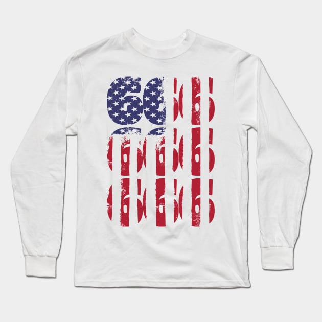 666 Satanic American Flag Long Sleeve T-Shirt by pa2rok